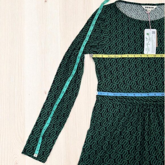 NWT Boden Abigail Jersey Dress Long Sleeve Pockets | Green | Size 10 - Picture 10 of 10
